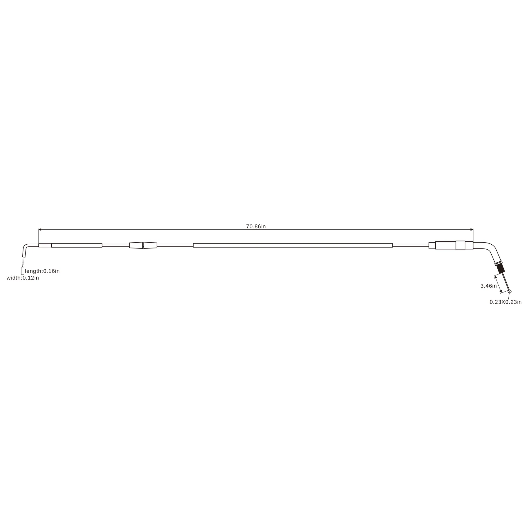Gaszug PE / PWK 181 cm - Blau