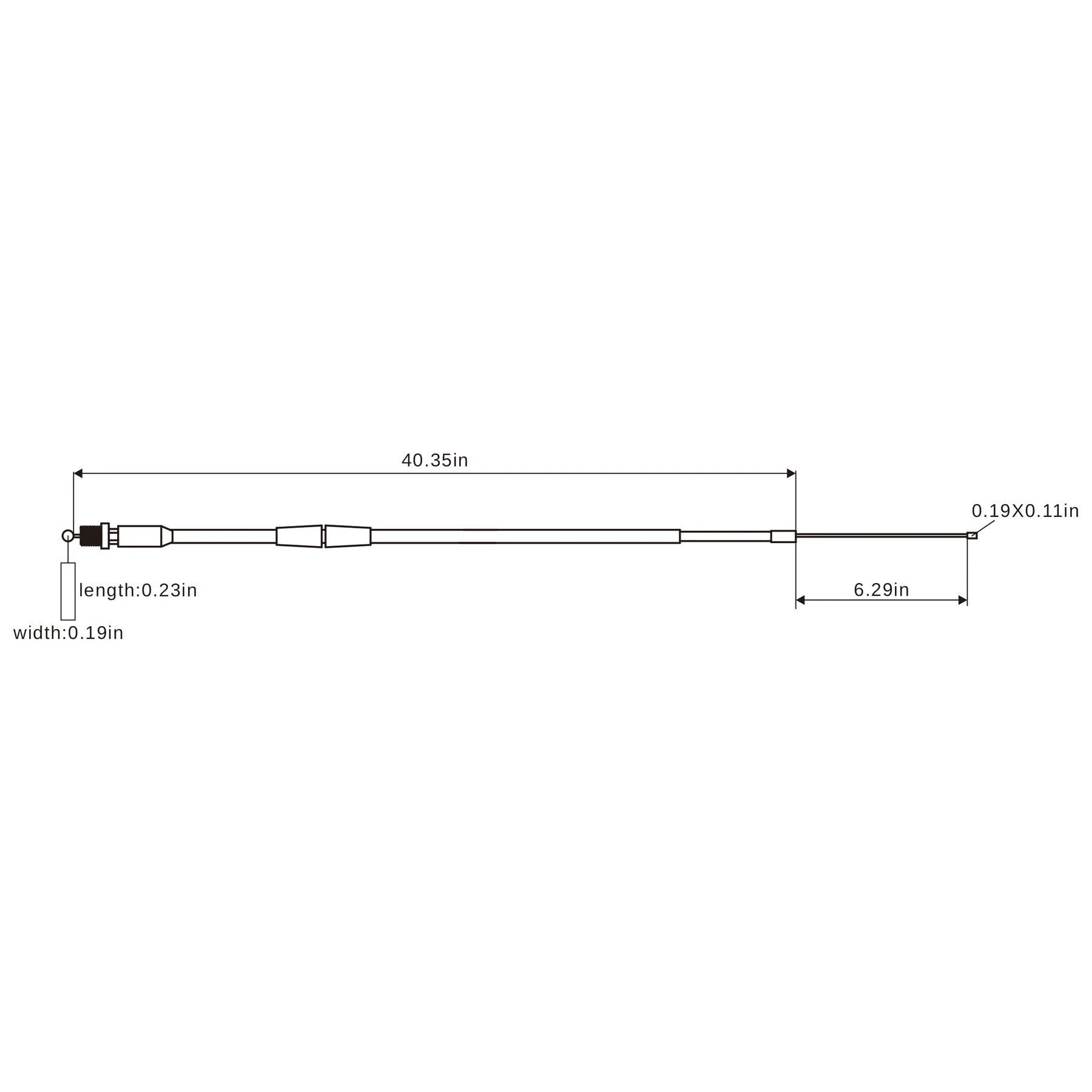 Gaszug NC 118,5 cm - Schwarz