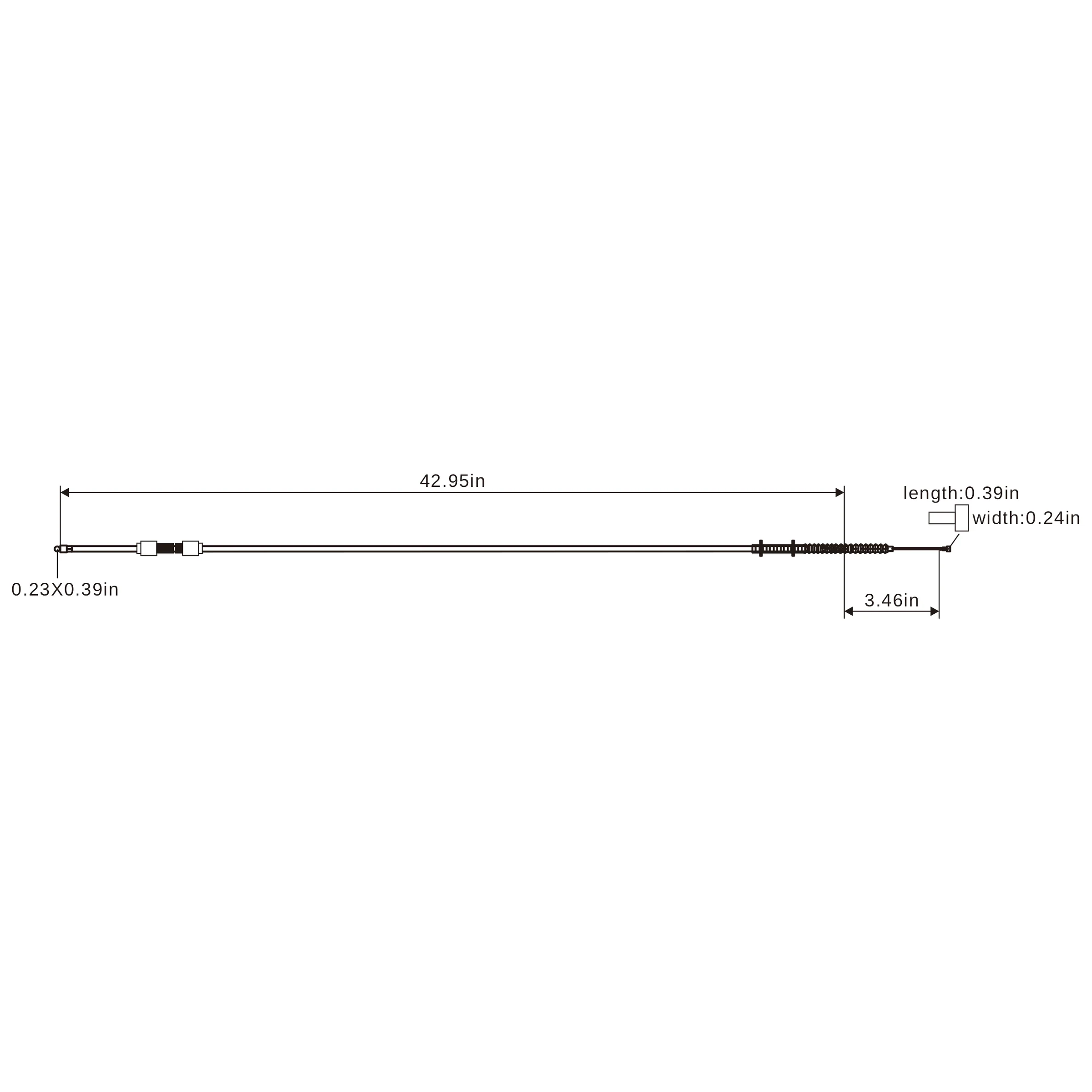 Kupplungszug NC 117,9 cm - Gelb