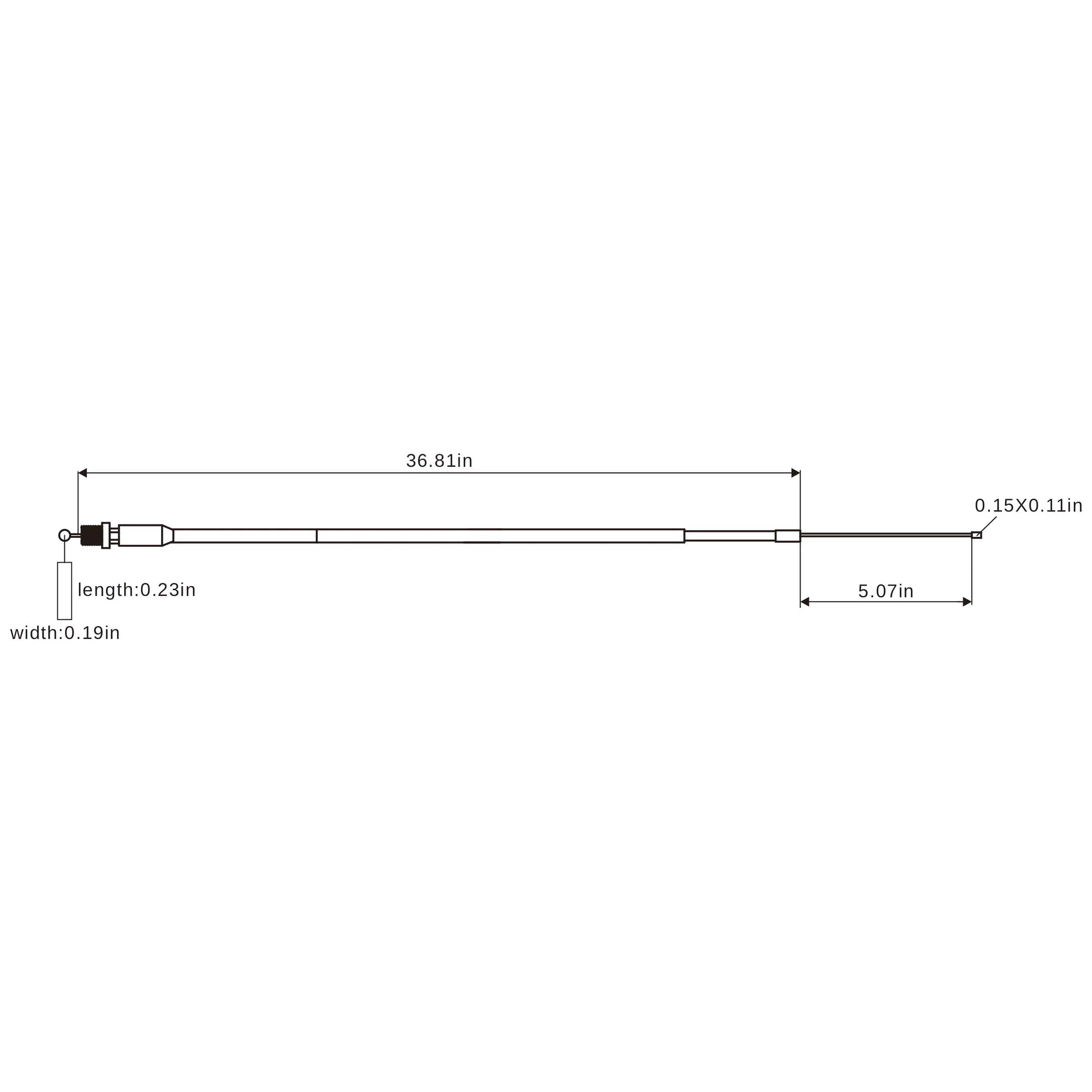 Gaszug CB 106,4 cm - Rot